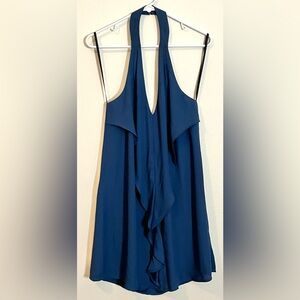 BCBG, cocktail halter dress, blue, small